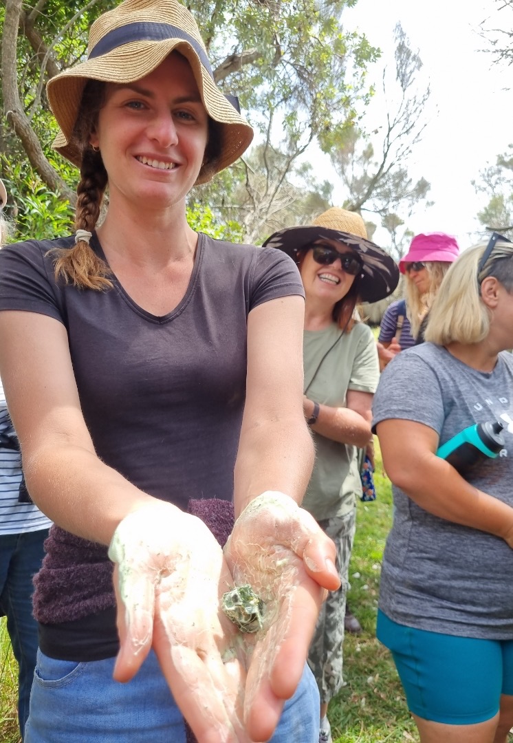 WALKING ON COUNTRY TOUR AT MYSTERY BAY WITH FIRST NATIONS ELDER DEIDRE MARTIN FROM BUGIYA NAWAY BURIDJA