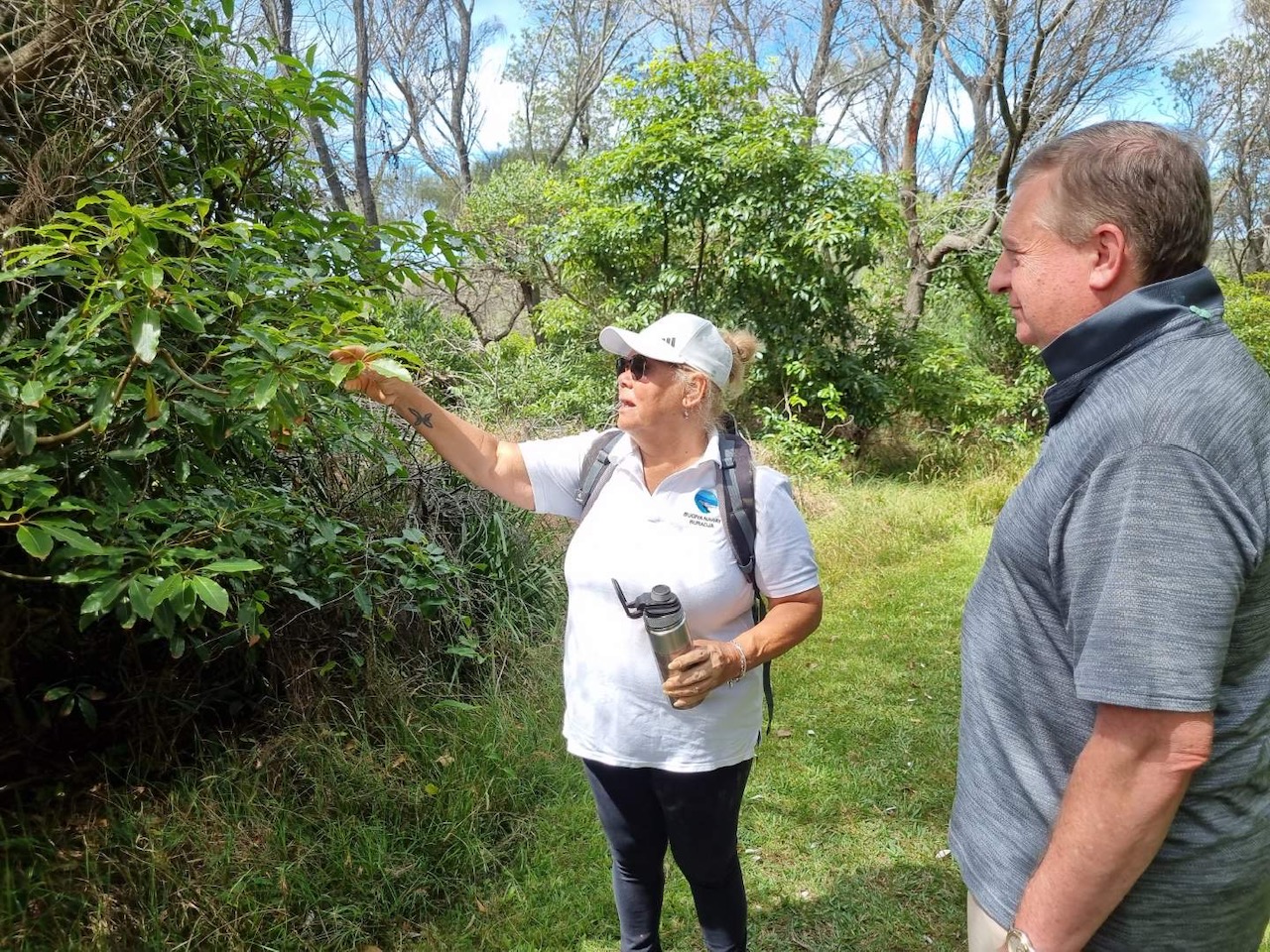 WALKING ON COUNTRY TOUR AT MYSTERY BAY WITH FIRST NATIONS ELDER DEIDRE MARTIN FROM BUGIYA NAWAY BURIDJA