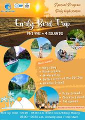 Day Tour | One Day trip Early bird (Phi Phi + 4 Islands) by Speed boat