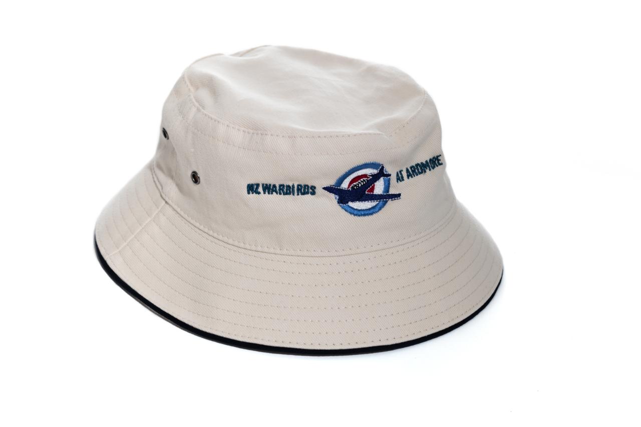 SHOP:  BUCKET HAT - NZ Warbirds At Ardmore  -  Natural - S/M