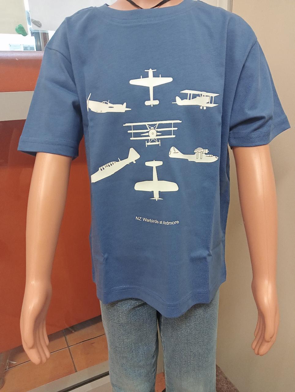 SHOP: KIDS T-SHIRT - NZ Warbirds at Ardmore T-Shirt - Denim