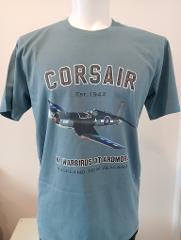 SHOP:  T-SHIRT - NZ Warbirds at Ardmore Corsair T-Shirt - Slate Blue