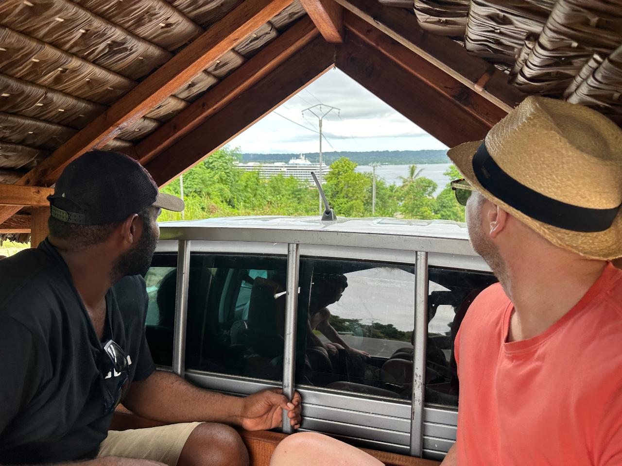 Luganville Airport Transfer in unique Vanuatu Tiki Ute