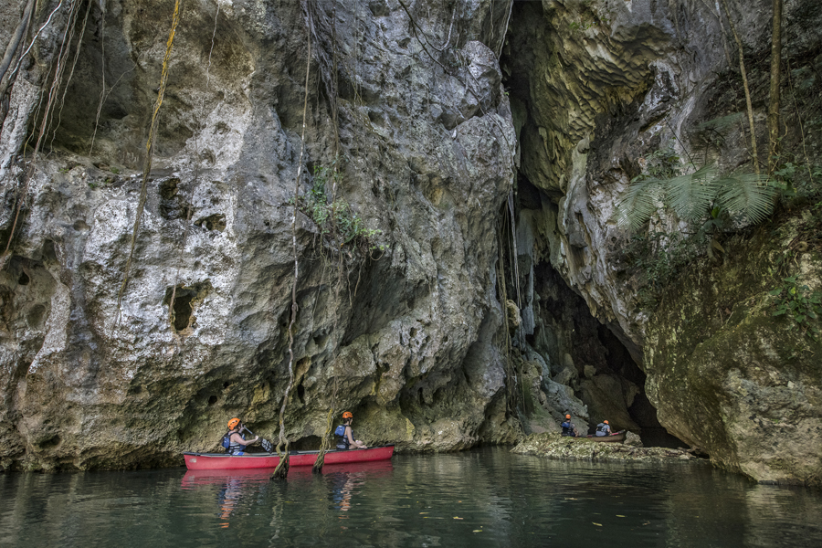 Barton Creek Cave Canoeing