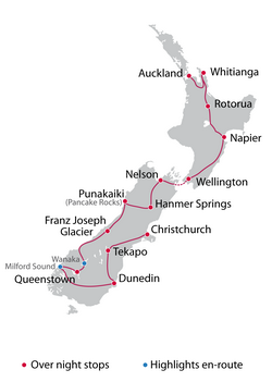Guided 18 Day North & South Island - New Zealand "Full Throttle" Kia Ora Tour