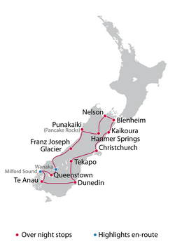 Self Guided 14 Day South Island Tour