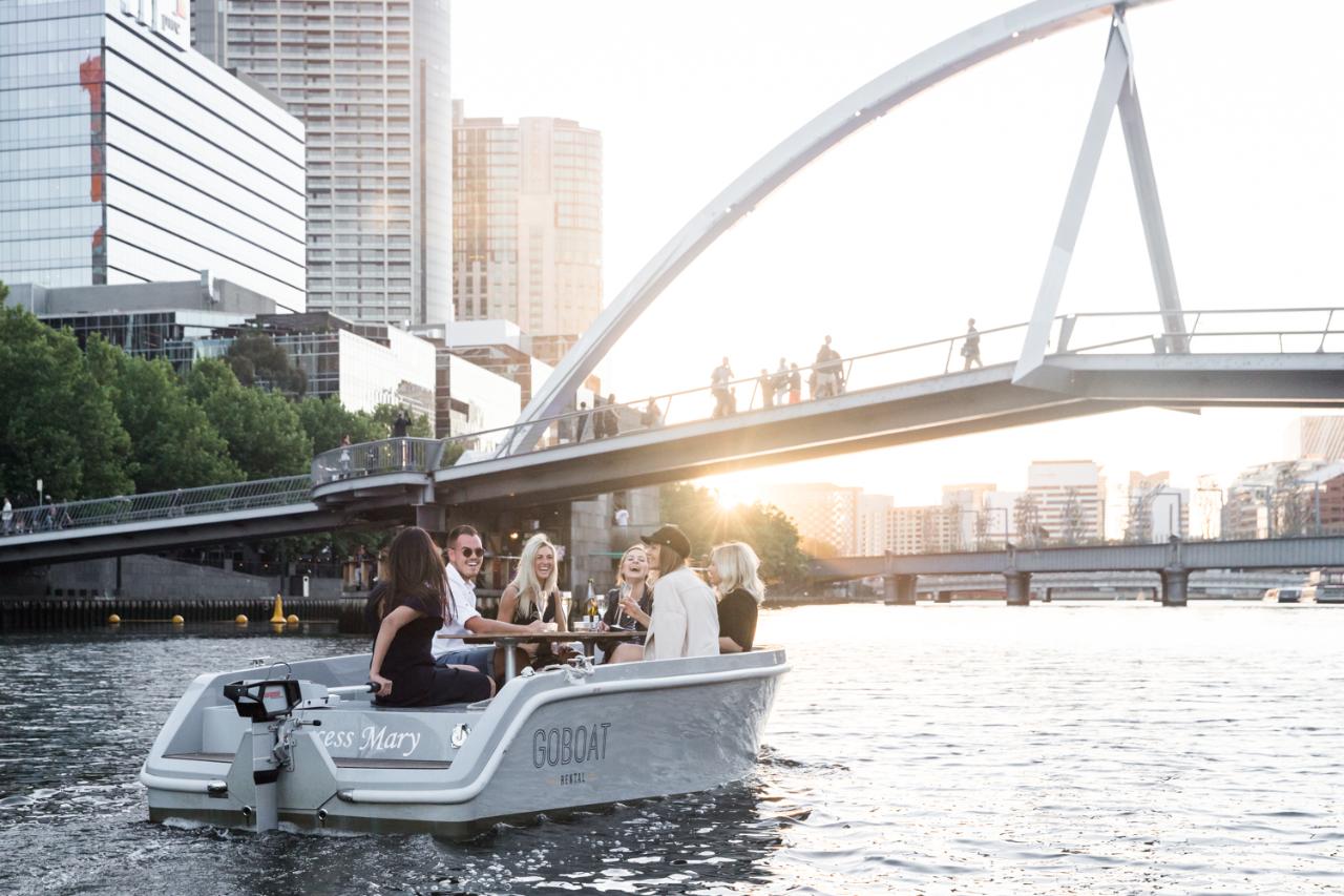 GoBoat Melbourne - 2 Hour Electric Picnic Boat Hire (up to 8 people)