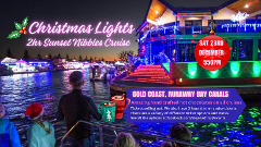 CHRISTMAS LIGHTS - 2HR SUNSET "FAMILY" CRUISE - RUNAWAY BAY CANALS