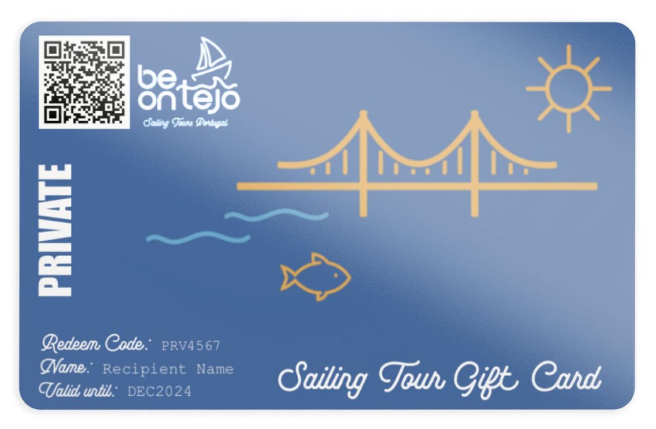 Private Sailing adventure Gift Card