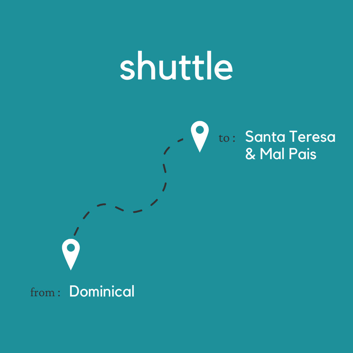 To Santa Teresa & Mal Pais From Dominical (Taxi Boat + Shuttle)