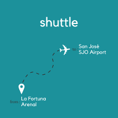 To San Jose Area & Juan Santamaria International Airport (SJO) From La Fortuna & Arenal Volcano