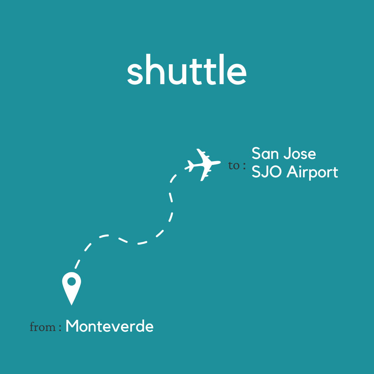 To San Jose Area & Juan Santamaria International Airport (SJO) From Monteverde