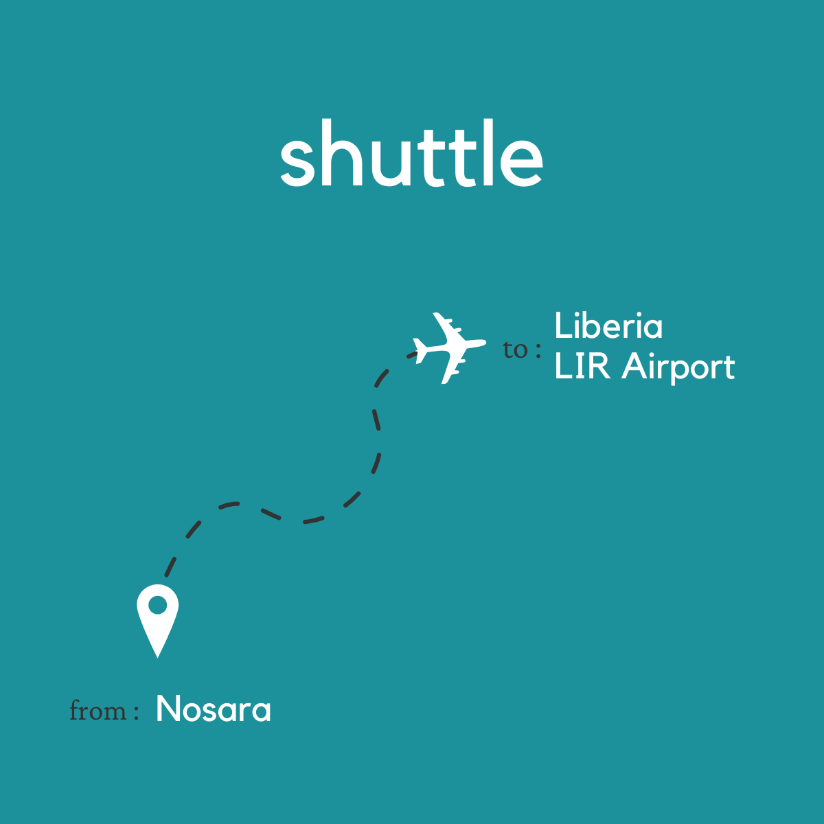 To Liberia Area & Daniel Oduber Quiros International Airport (LIR) From Nosara