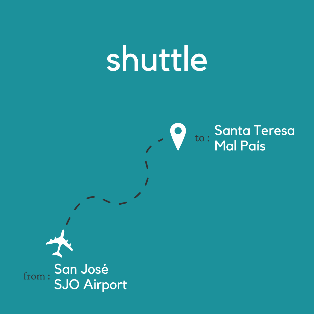 To Santa Teresa & Mal Pais From San Jose Area & Juan Santamaria International Airport (SJO)