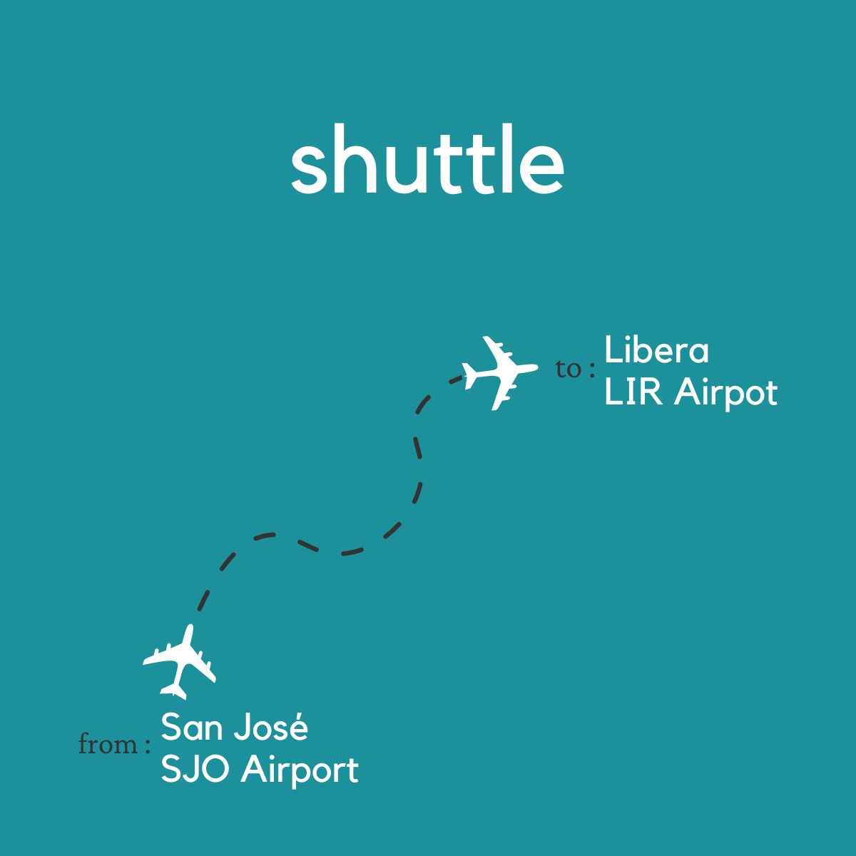 To Liberia Area & Daniel Oduber Quiros International Airport (LIR) From San Jose Area & Juan Santamaria International Airport (SJO)