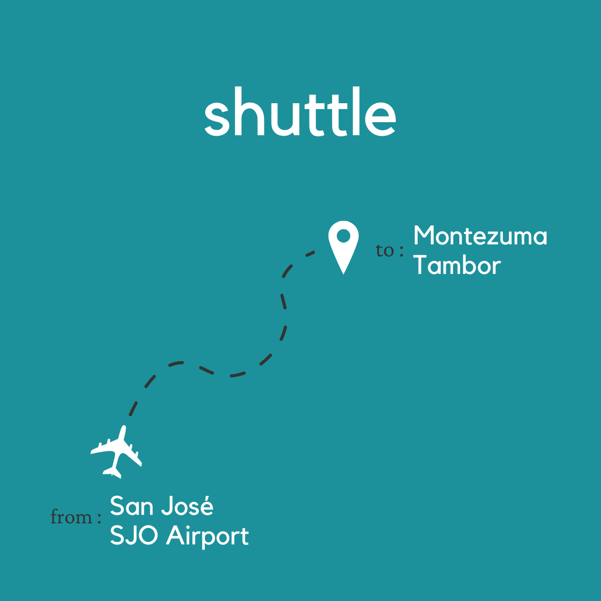 To Montezuma and Tambor From San Jose Area & Juan Santamaria International Airport (SJO)