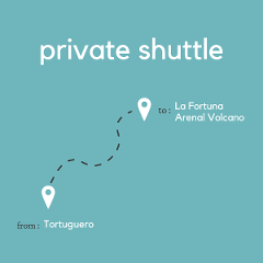 To La Fortuna & Arenal Volcano From Tortuguero (land & water) (Private)