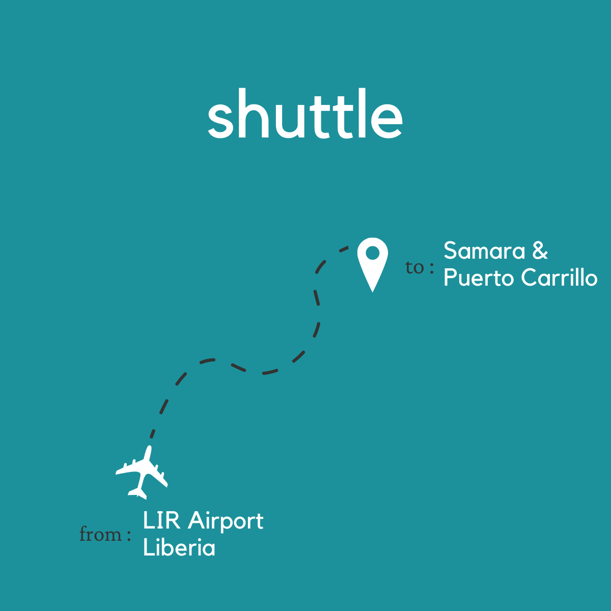   To Samara & Puerto Carrillo From Liberia Area & Daniel Oduber Quirós International Airport (LIR)