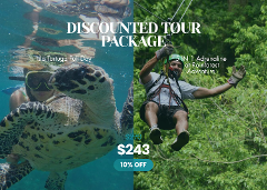 DISCOUNTED TOUR PACKAGE - Jaco Adventure & Paradise Combo - Isla Tortuga Full Day & 5 IN 1 Adrenaline Extreme Zipline