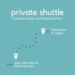 To Montezuma & Tambor From Jaco, Herradura & Playa Hermosa (Private) (By Ferry)