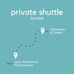 To Montezuma & Tambor From Jaco, Herradura & Playa Hermosa (Private) (By Land)