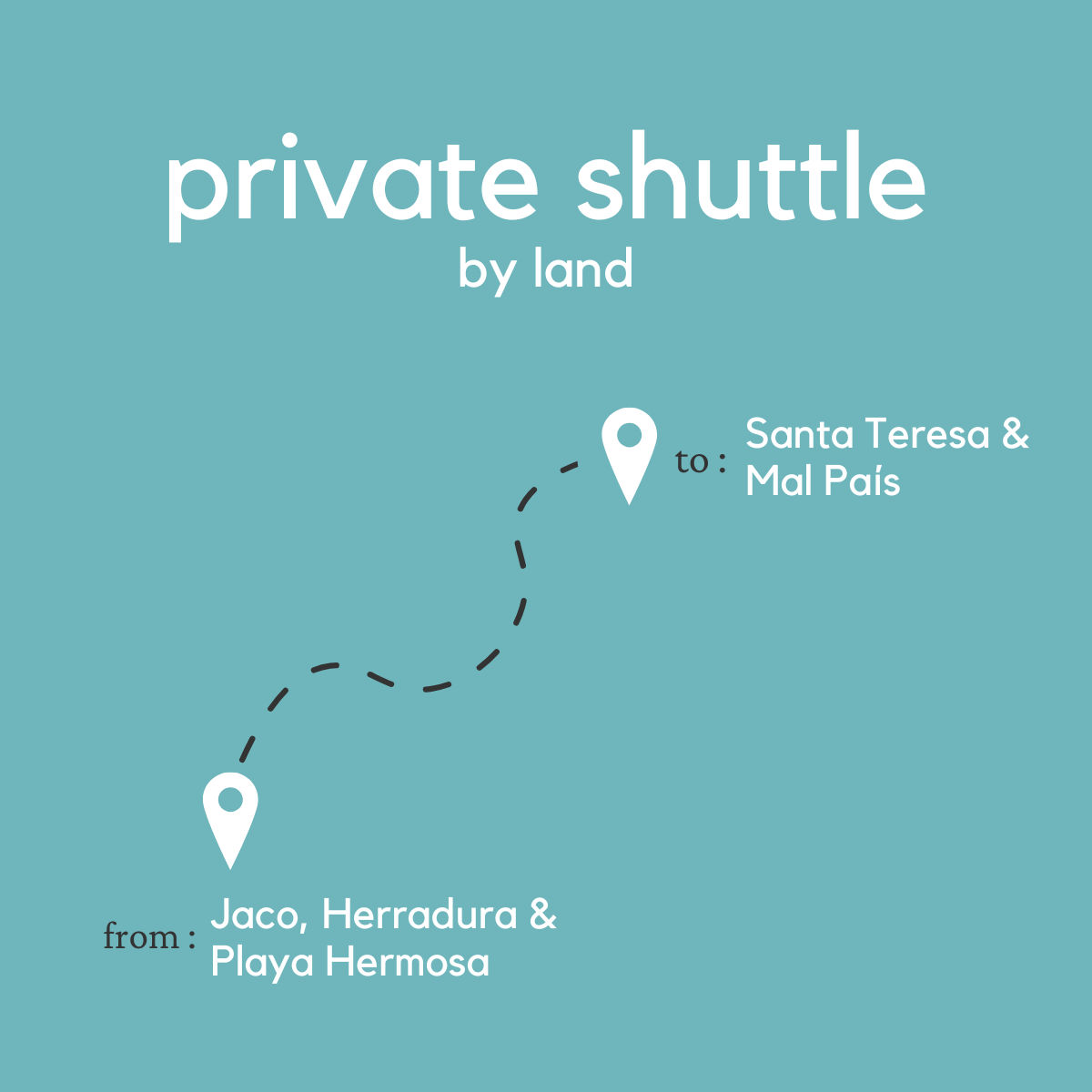 To Santa Teresa & Mal Pais From Jaco, Herradura & Playa Hermosa (Private) (By Land)
