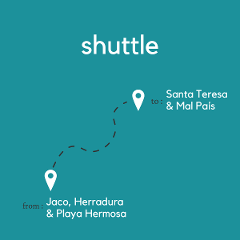 To Santa Teresa & Mal País From Jaco, Herradura & Playa Hermosa (Taxi Boat + Shuttle)
