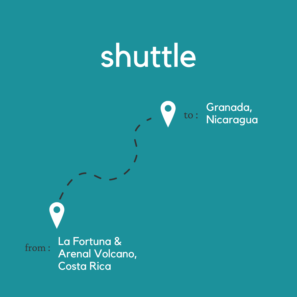 To Granada, Nicaragua from La Fortuna & Arenal Volcano