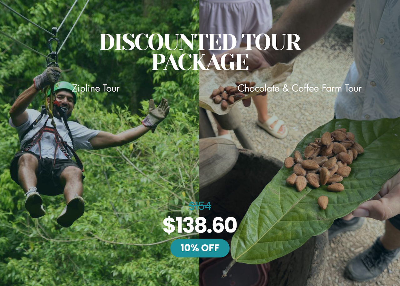 DISCOUNTED TOUR PACKAGE - Manuel Antonio Adventure & Culture Combo – Zipline Tour & Chocolate Farm Tour