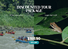 DISCOUNTED TOUR PACKAGE - Manuel Antonio Nature, Wildlife & Adventure Combo – White Water Rafting & Jungle Night Walk