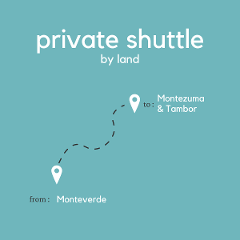 To Montezuma & Tambor From Monteverde (Santa Elena) (Private) (By Land)