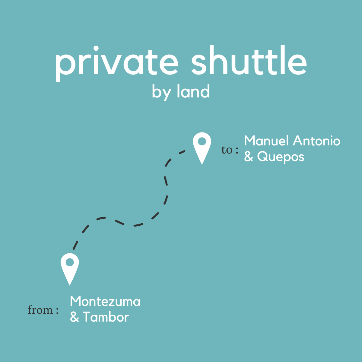 To Manuel Antonio & Quepos From Montezuma & Tambor (Private) (By Land)
