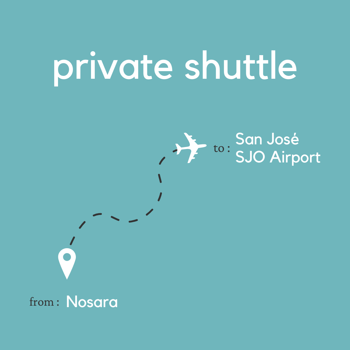 To San Jose Area & Juan Santamaria International Airport SJO From Nosara (Private)