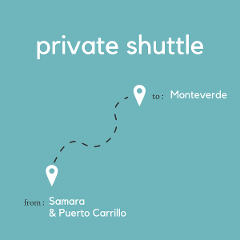 To Monteverde From Samara & Puerto Carrillo (Private)