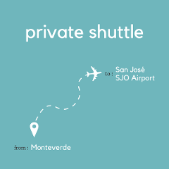 To San José Area & Juan Santamaria International Airport (SJO) From Monteverde (Private)