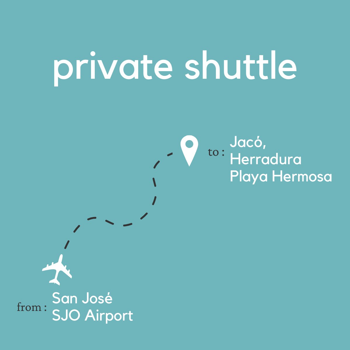 To Jaco, Herradura & Playa Hermosa From San Jose Area & Juan Santamaria International Airport (SJO) (Private)