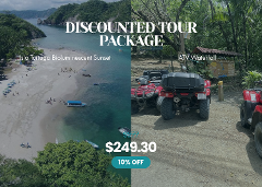 DISCOUNTED TOUR PACKAGE - Santa Teresa Adventure Combo – ATV Waterfall & Isla Tortuga Bioluminescent Sunset