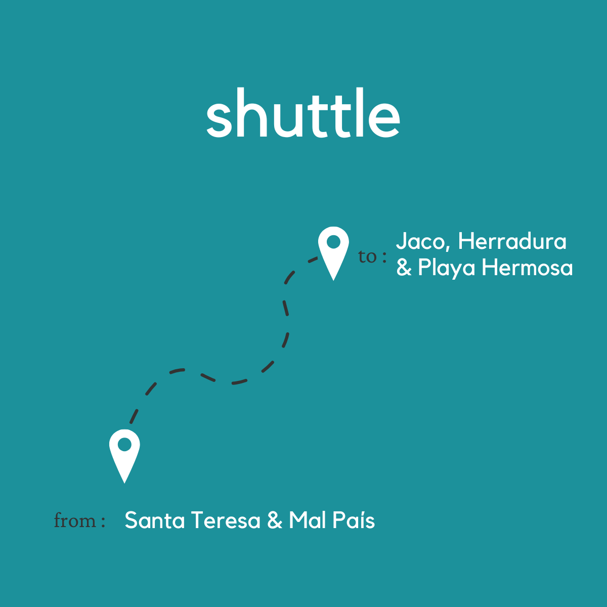 To Jacó, Herradura & Playa Hermosa From Santa Teresa & Mal País (Taxi Boat + Shuttle)