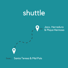 To Jacó, Herradura & Playa Hermosa From Santa Teresa & Mal País (Taxi Boat + Shuttle)