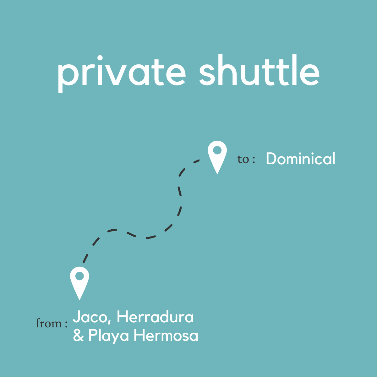 To Dominical From Jaco, Herradura & Playa Hermosa (Private)