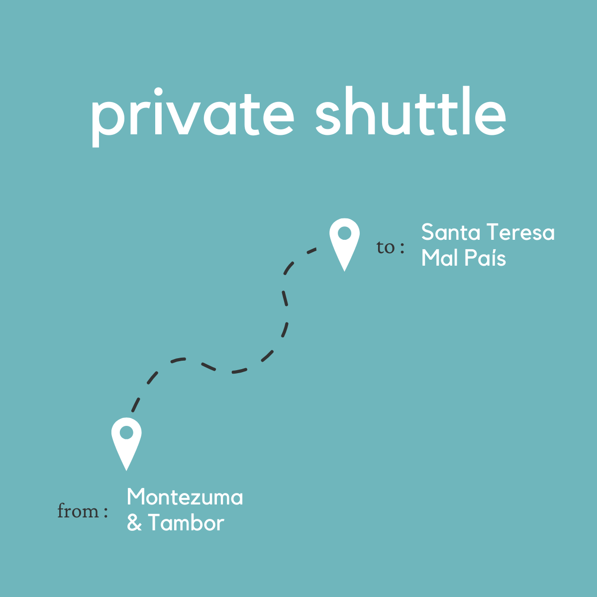 To Santa Teresa & Mal Pais From Montezuma & Tambor (Private)