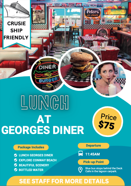 Lunch at Georges Diner & Conway Beach..