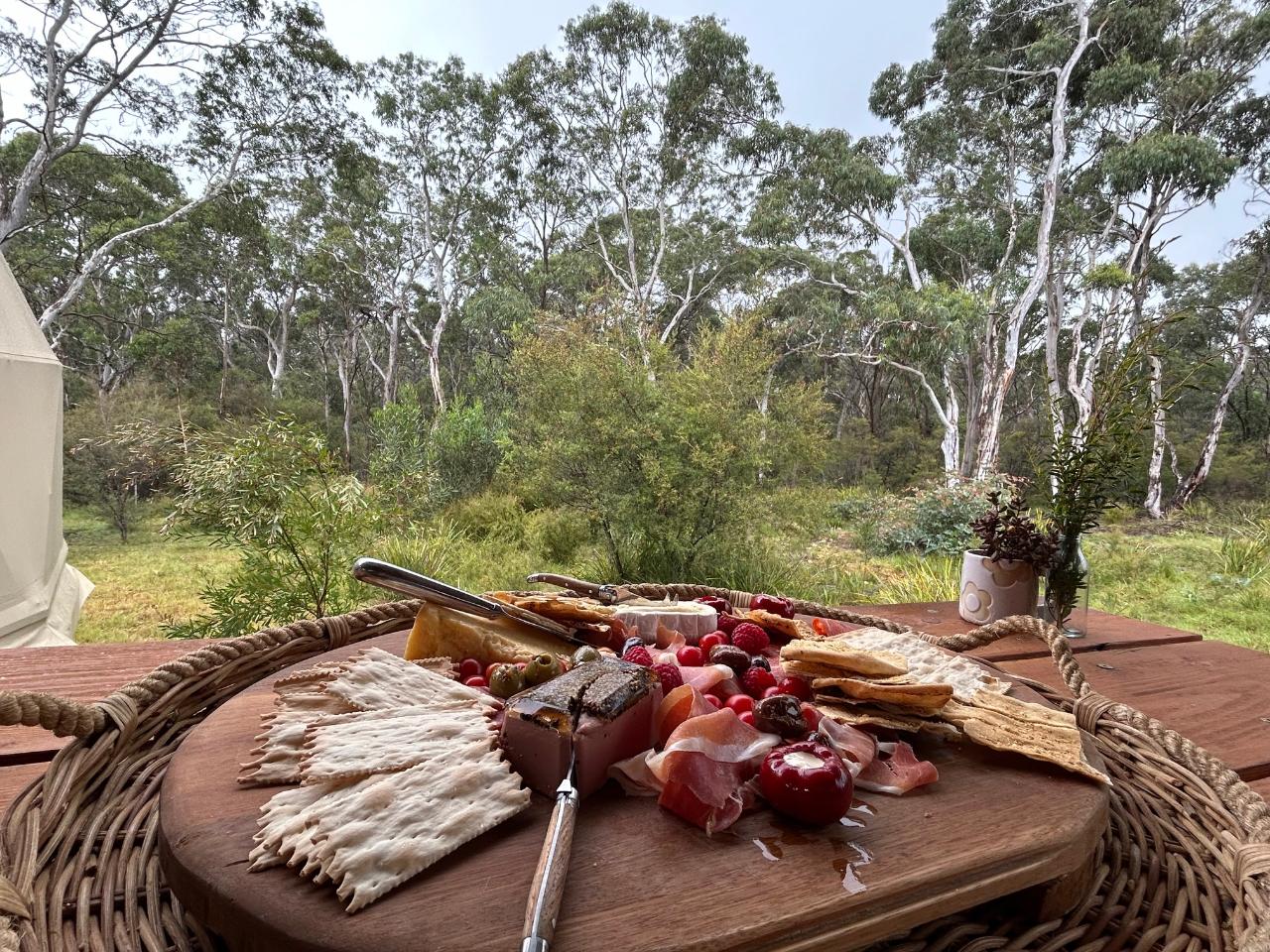 Grazing  Platter accompanied by a local wine, you select red or white