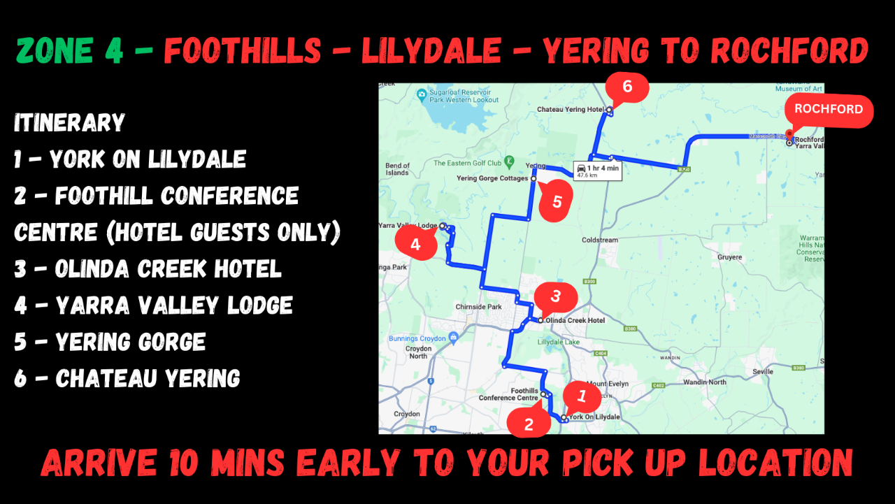 2024 Zone 4 - Foothills, Lilydale, Yering to Rochford