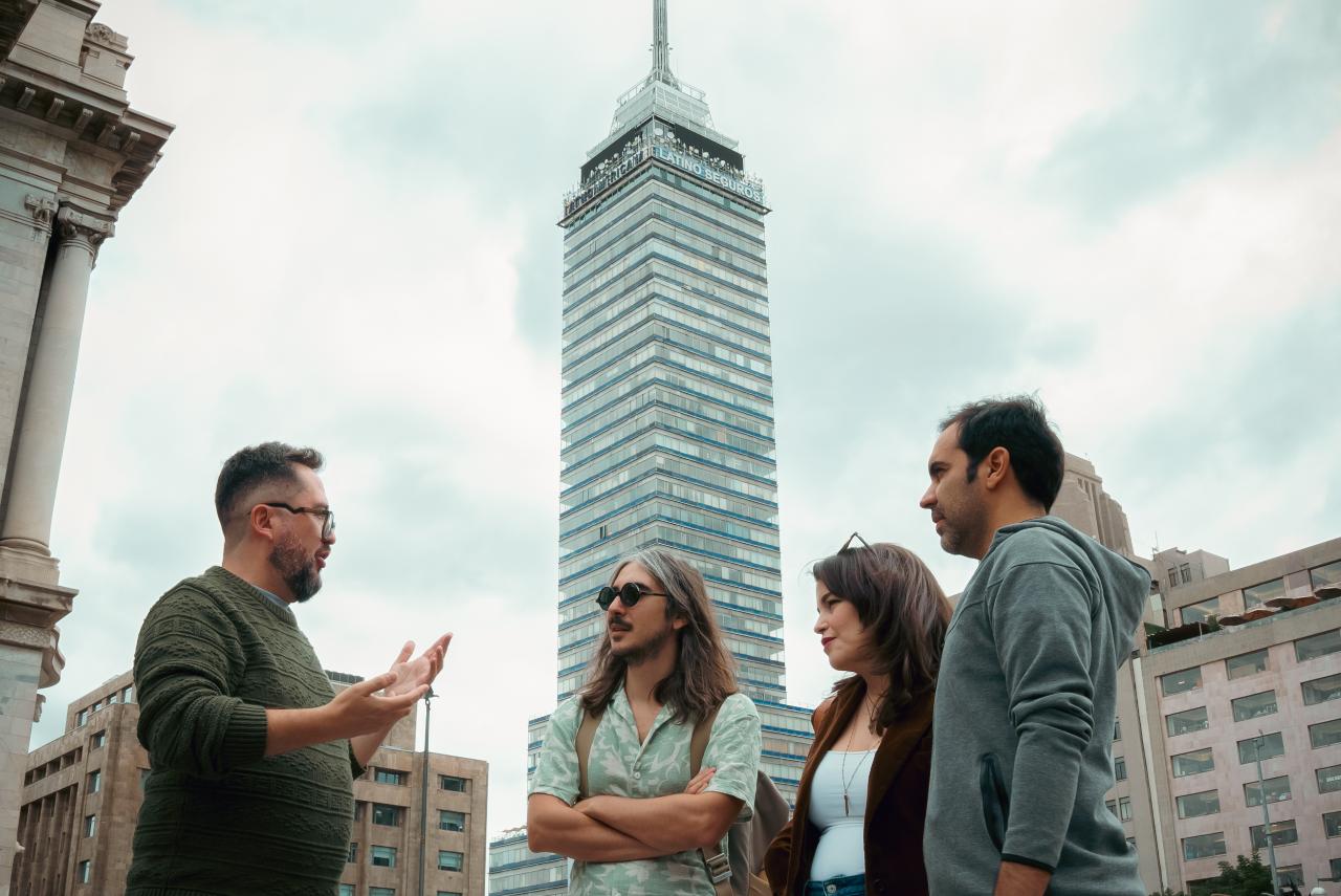 Most impressive architecture of Mexico City's dowtown with a historian