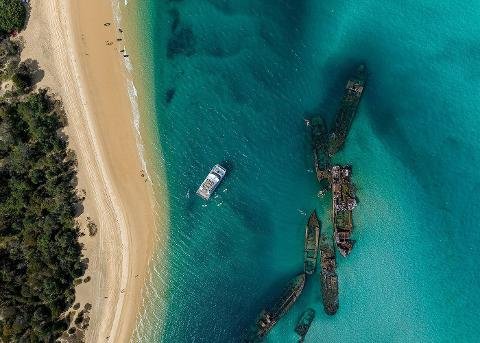 【ブリスベン発】モートン島 沈船シュノーケリングクルーズ