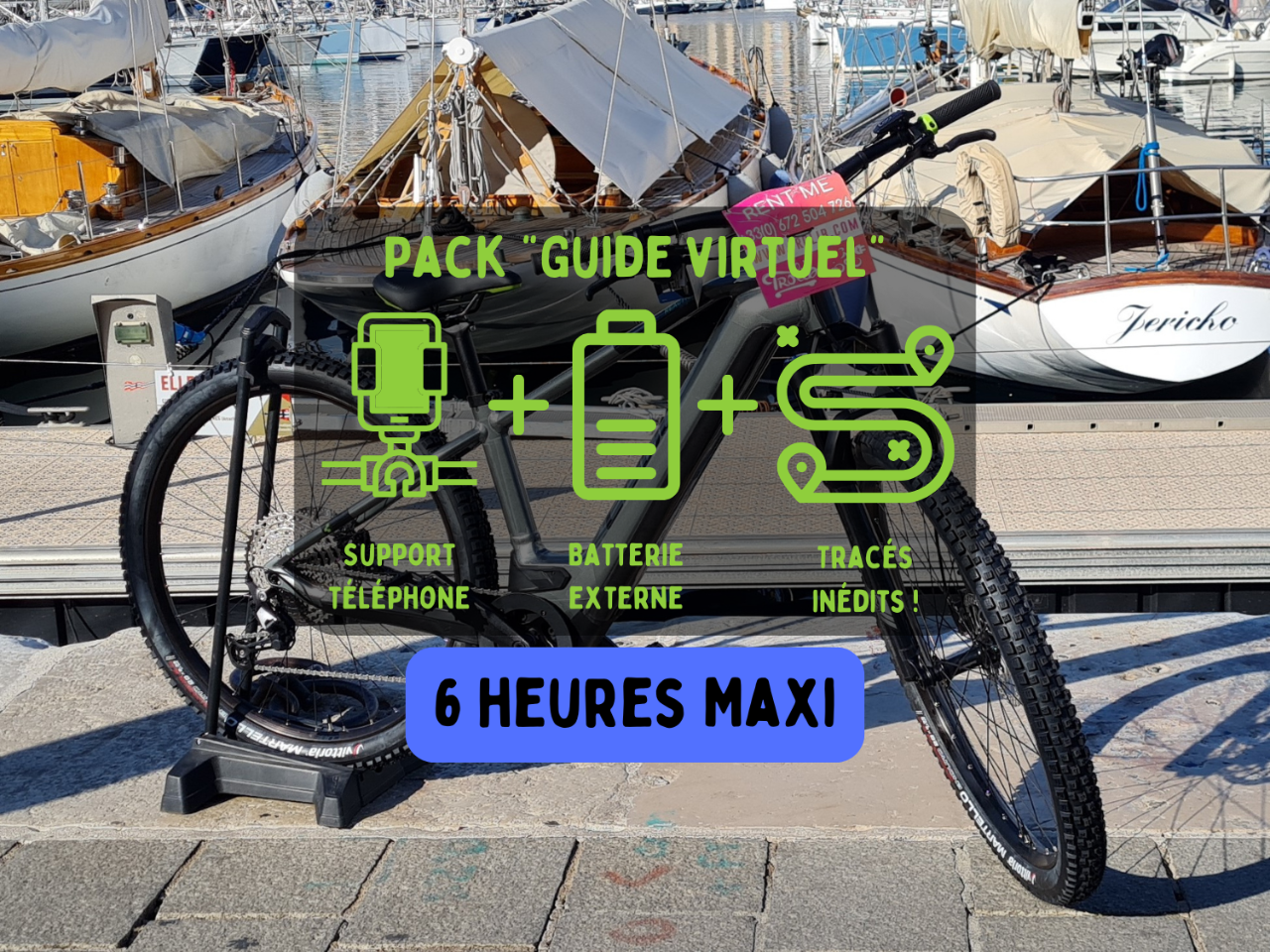 Location VTT electrique 6 heures avec Pack Guide virtuel et assurance inclus - Cassis - 6 hours E-Mountain Bike rental in Cassis with Virtual Guide and Insurance