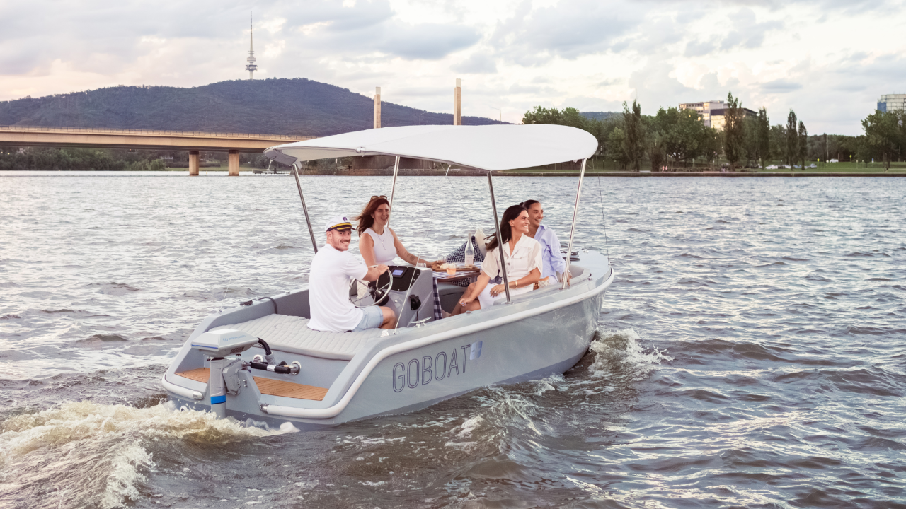 GoBoat+ | Premium Electric Picnic Boat Hire (Canberra)
