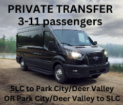 Private AWD transfer 3-11 passengers from SLC to Park City/Deer Valley OR to SLC from Park City/Deer Valley