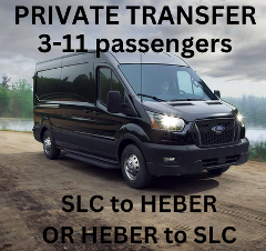 Private transfer 3-11 passengers from SLC to Heber OR to SLC from Heber